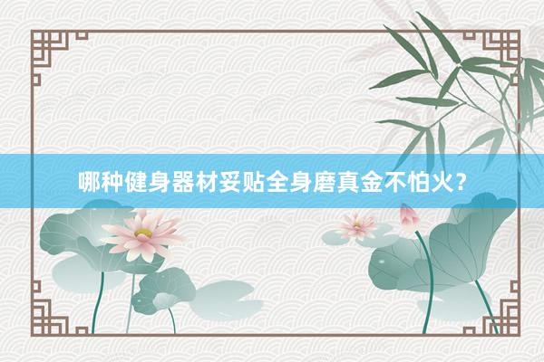 哪种健身器材妥贴全身磨真金不怕火？